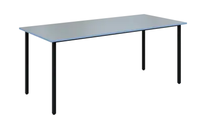 JSB 180N Jídelní stůl 1800 x 800 mm, deska šedá s hranou blankyt / podnož černá